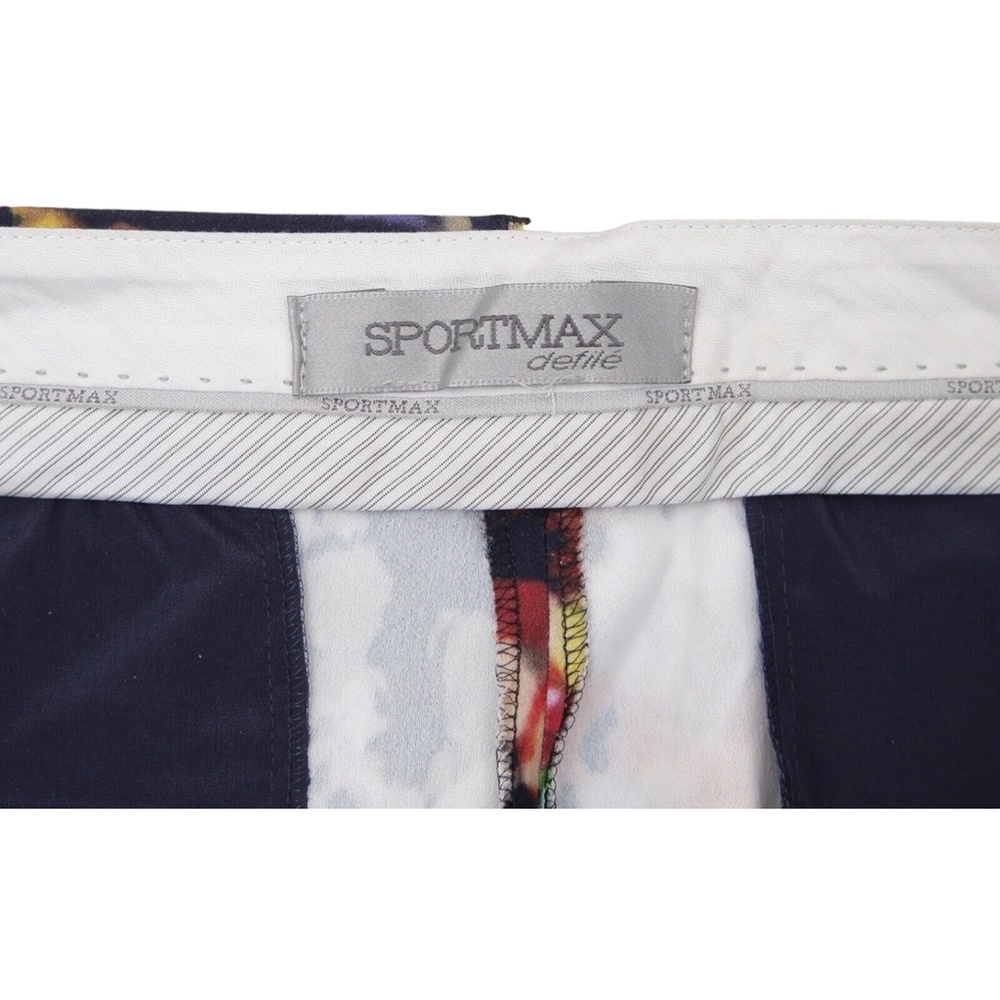 SPORTMAX Pant Pants Trouser Straight Leg Abstract Pattern Print Red Black Sz M - Picture 10 of 10